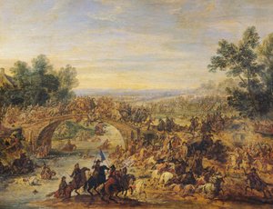 Battaglia di cavalleria su un ponte